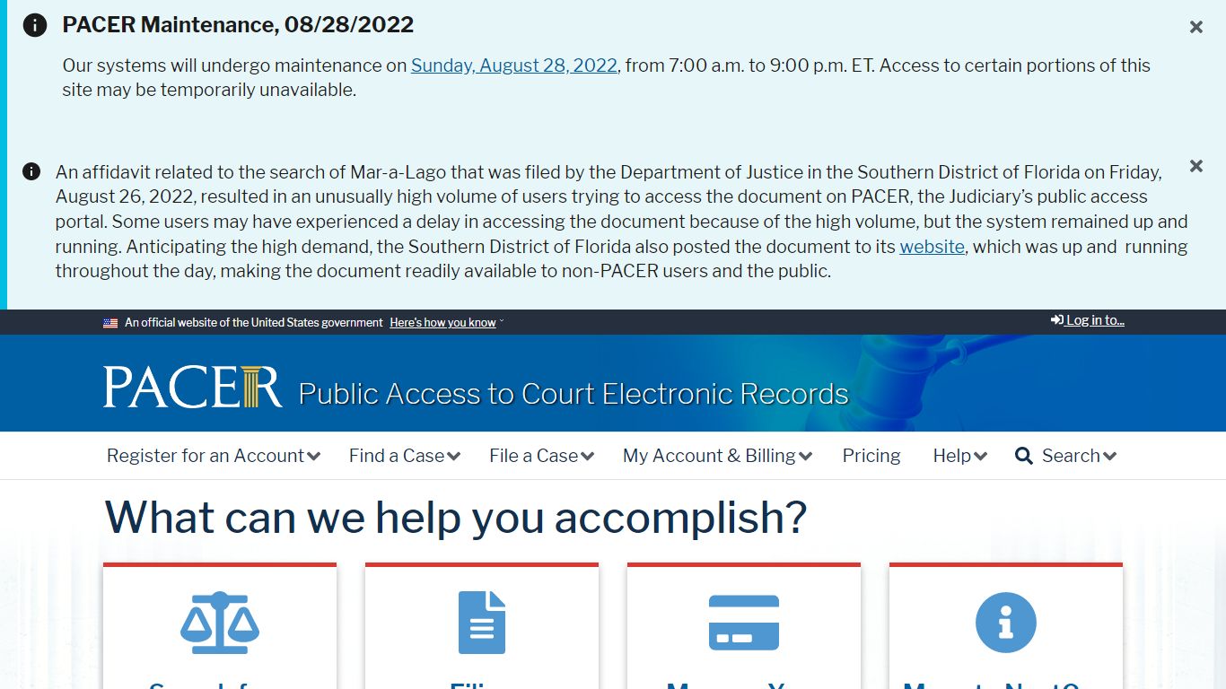 Public Access to Court Electronic Records | PACER: Federal Court Records